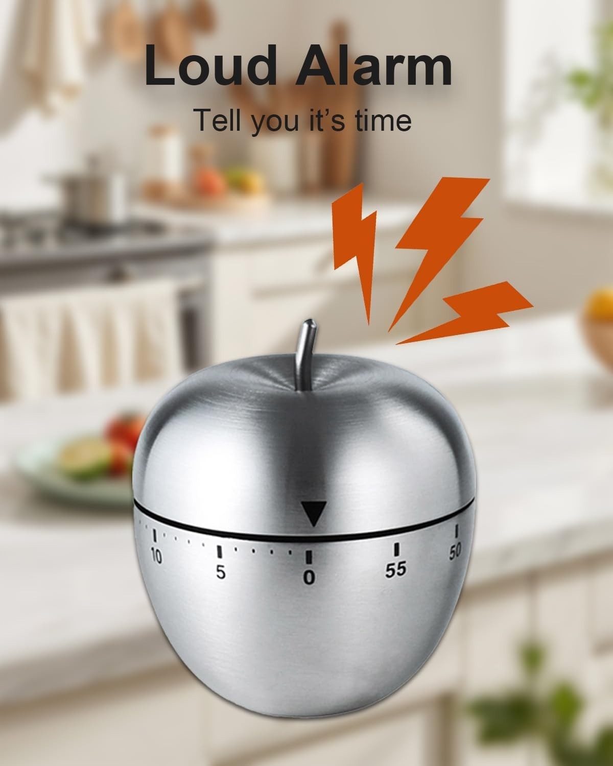 Apple Stainless Steel 60-Minute Kitchen Timer