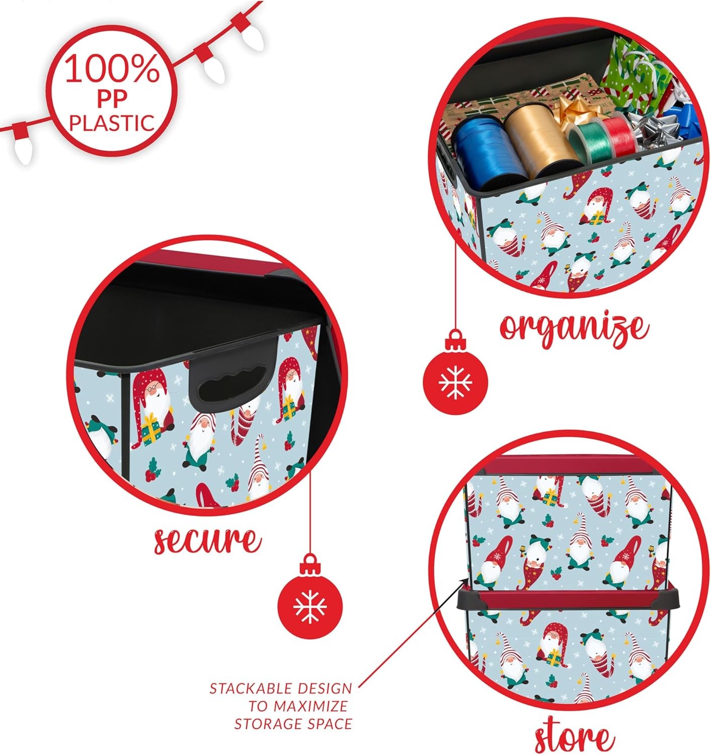 Simplify “Gnome Sweet Gnome Design Storage Bin | Christmas Tote |
