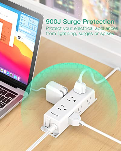 Surge Protector Power Strip - 9 Widely Spaced Multi Outlets, Wall Mount, 3