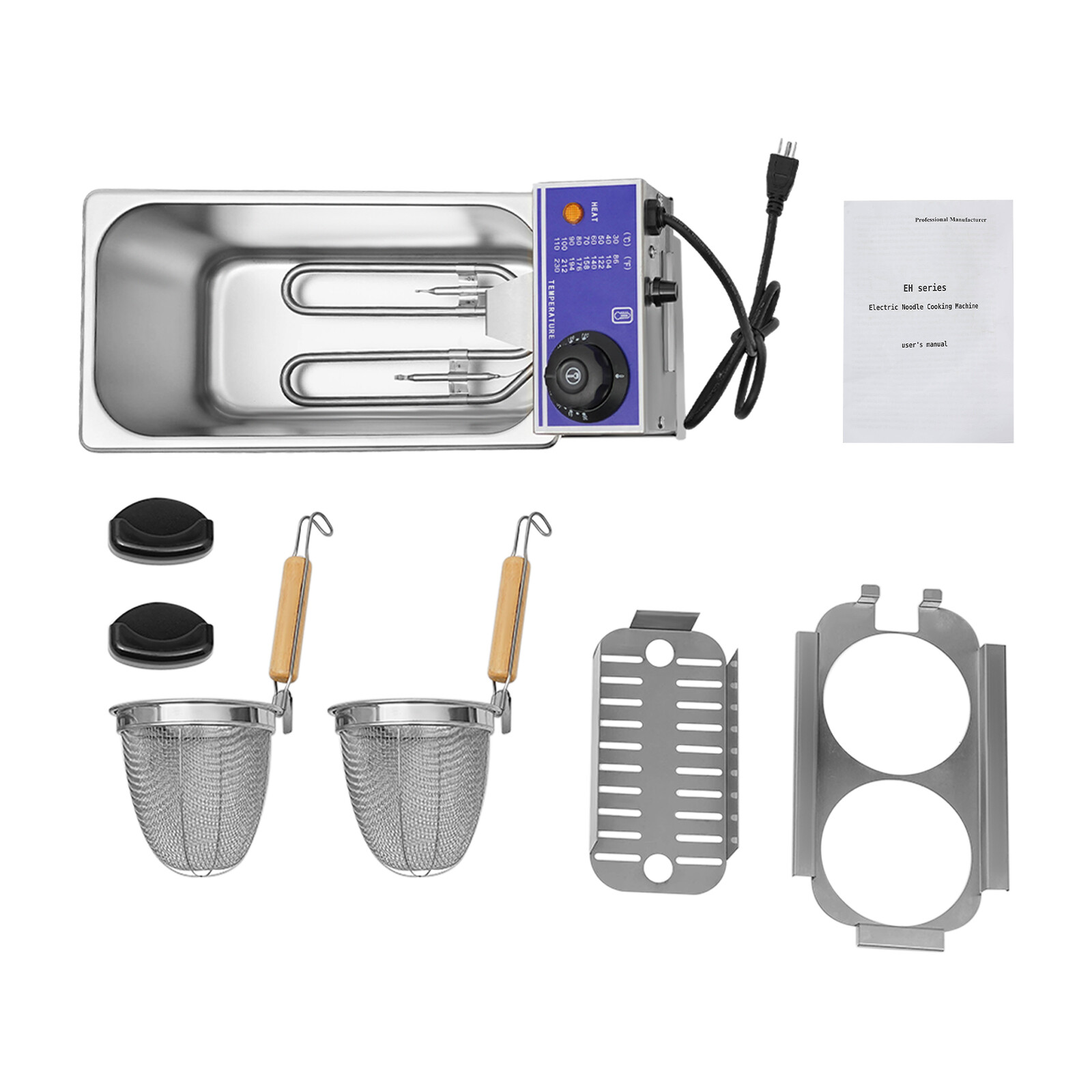 110V Commercial Electric Pasta Cooker 2 Holes Noodle Cooking Machine Pasta Maker