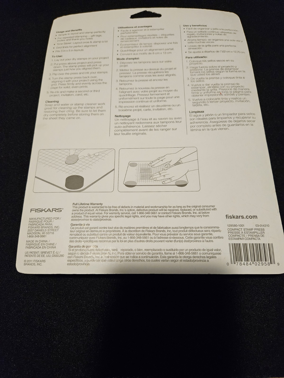 Fiskars Compact Stamp Press Fits 3" X 5 " Layouts
