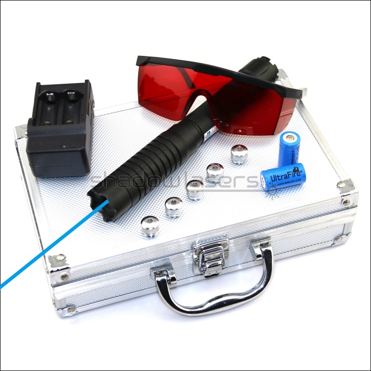 THCQ6 Adjustable Focus 488nm Flashlight Visible Beam +Charger+Box