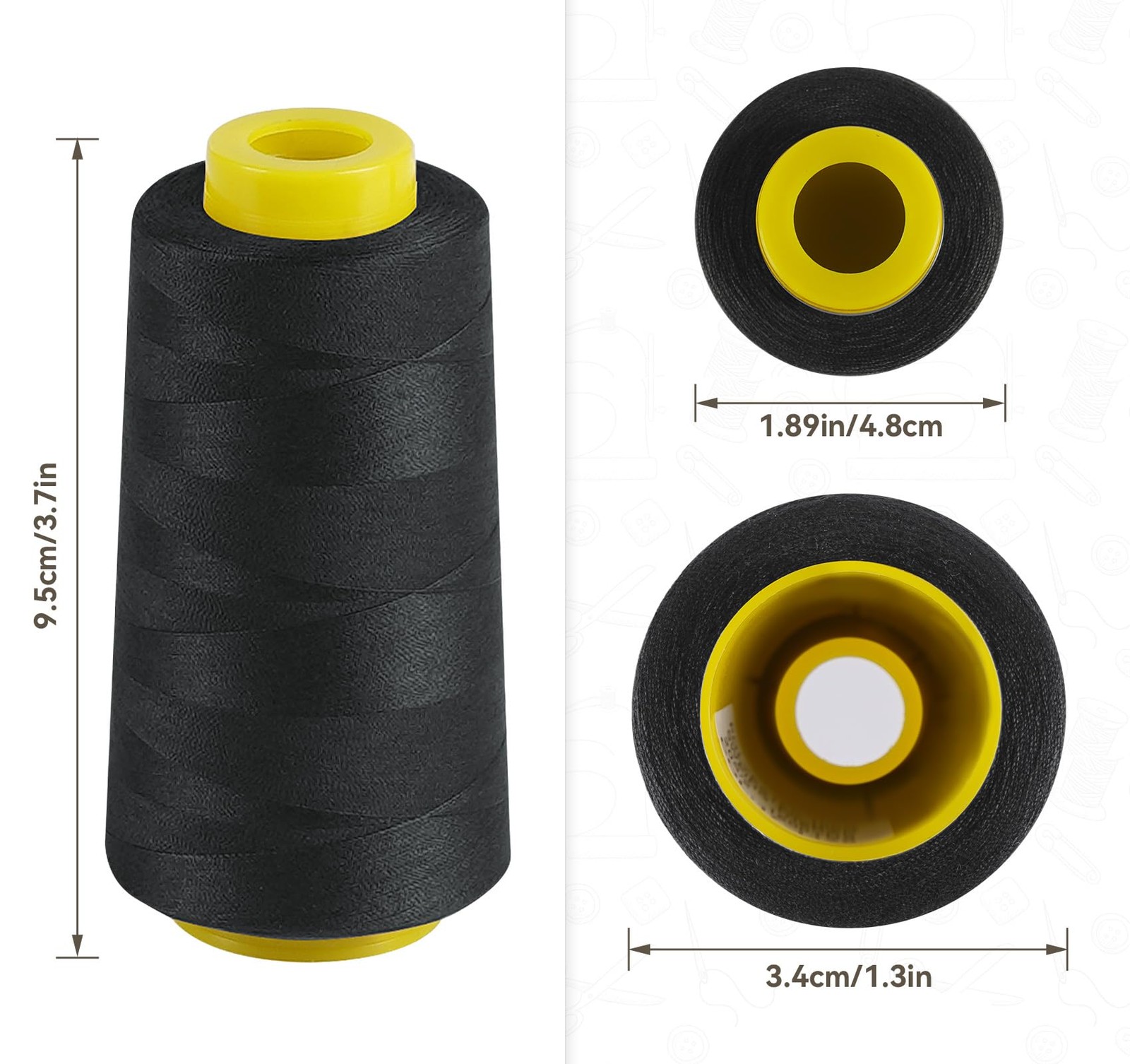 1500 Yards Denim Thread for Jeans, 20s/2 Polyester Thread Sewing Machine Threads