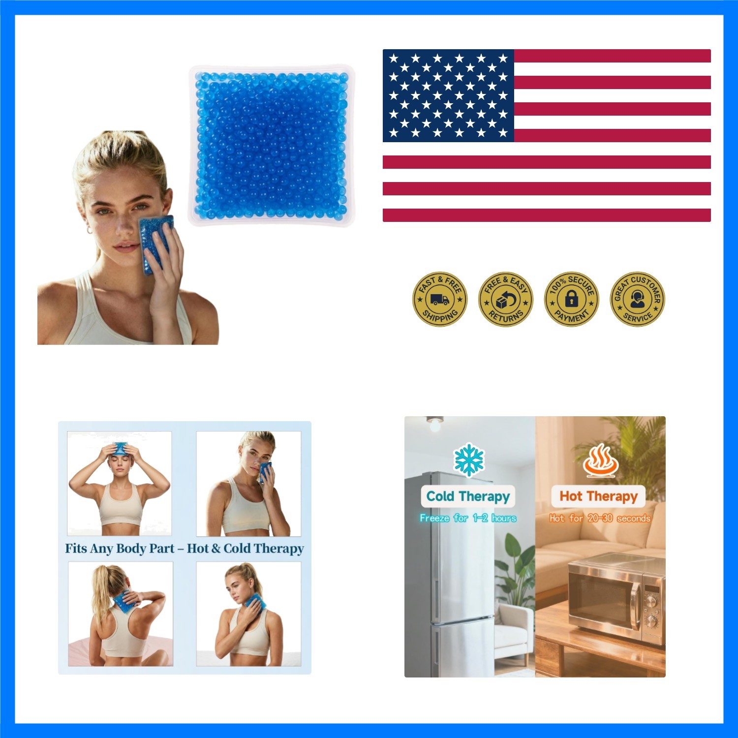 Small Gel Ice Pack – Cold Packs for Injuries and Everyday Relief, Gel Ice Pac...