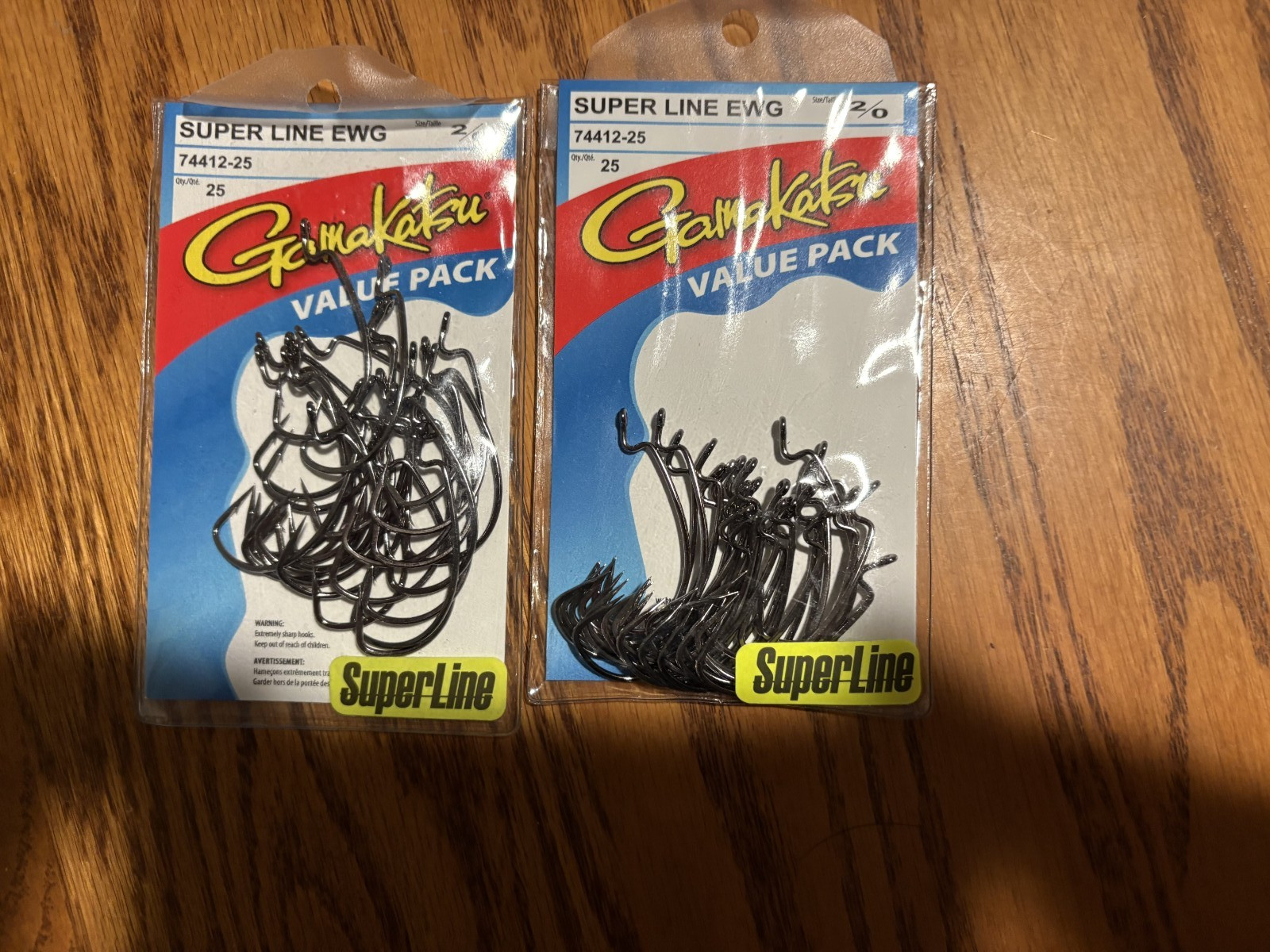 Gamakatsu SUPER LINE EWG 2/0==2 packs=(25 Per Pack)  50 HOOKS