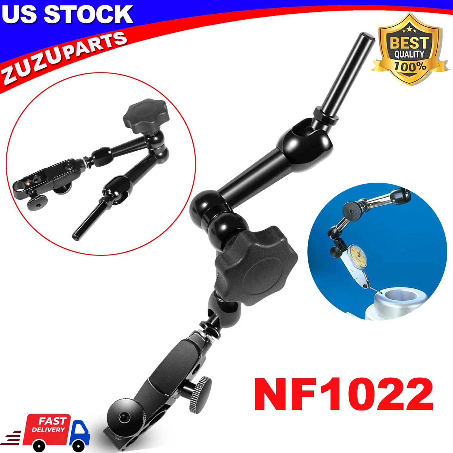 For NF1022 Nogaflex Holder w/ Metal 3/8" Clamp Dial Test Digital Indicator