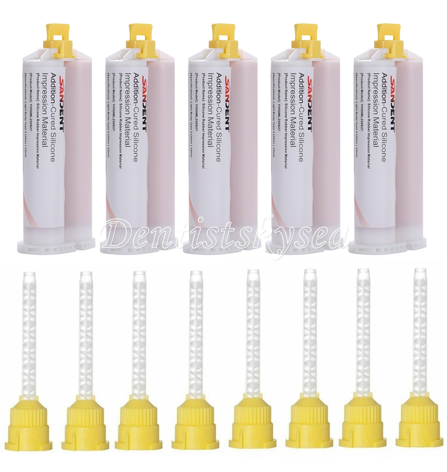 Dental Impression Material Silicone Putty Light Body Fast Set 5 Tips