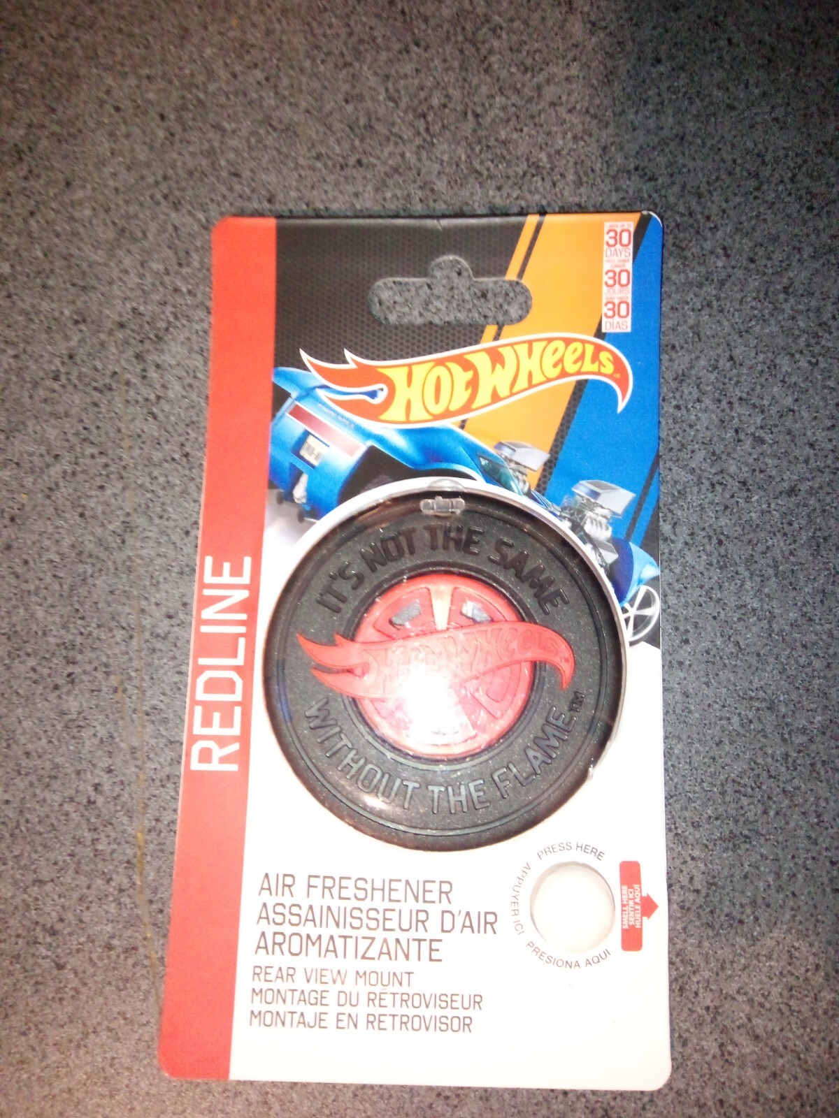 Hot Wheels Car Air Freshener Redline  Black/Red Mattel