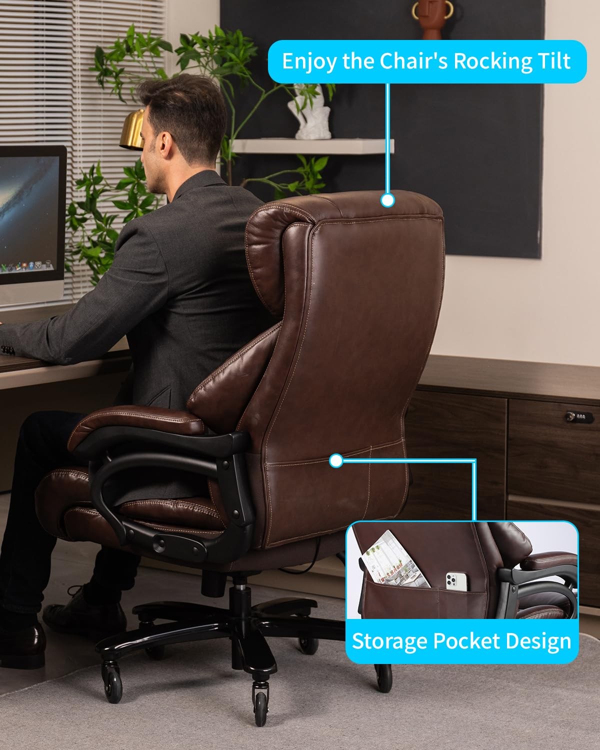 800lbs Executive Chairs Executive Desk Chairs with Adjustable Lumbar Support NEW