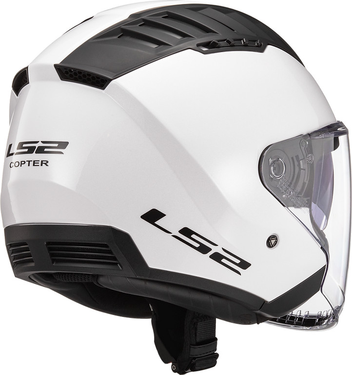 LS2 Copter Solid Open Face Motorcycle Helmet Gloss White XL