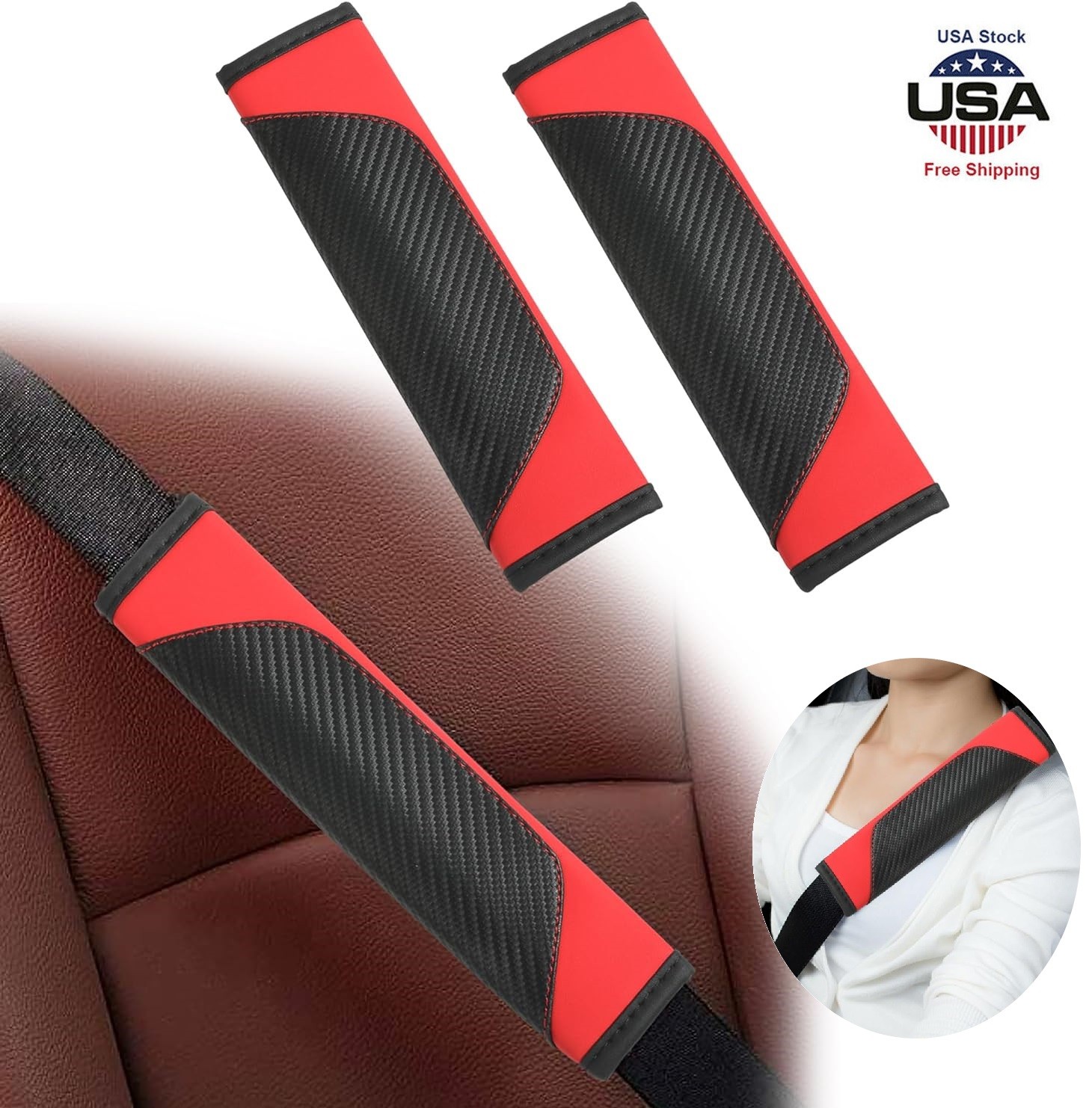 2× Car Seat Belt Liner Covers Protect The Neck and Shoulders to Release Pressure