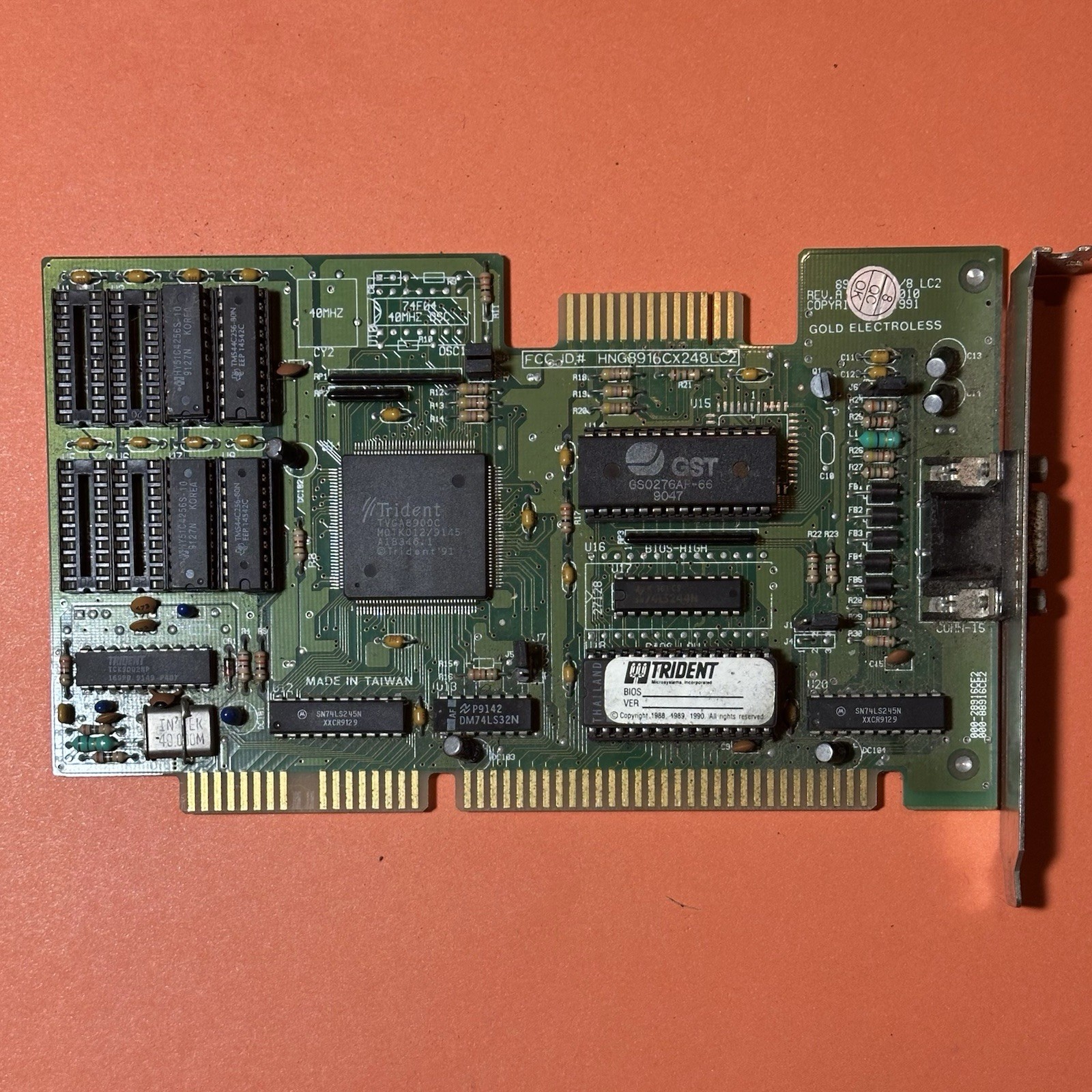 Vintage Trident TVGA8900C ISA Video Card - Working