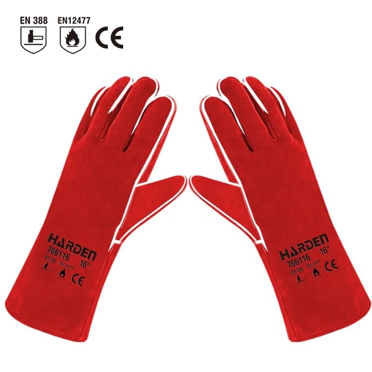 Edward Tools Pro Leather Welding Gloves 16” - Forearm Heat/Fire Resistant