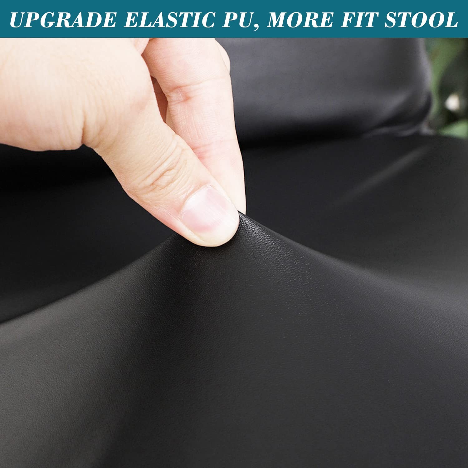 Stool Covers Rectangle,2 Pack Stretch Waterproof PU Rectangle Bar Stool Cover...