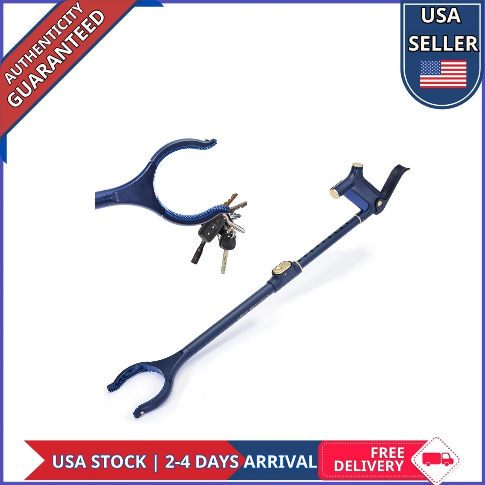 Sharper Image Deluxe Reacher Grabber Tool 7lb Lift Magnetic Tip Wrist Support