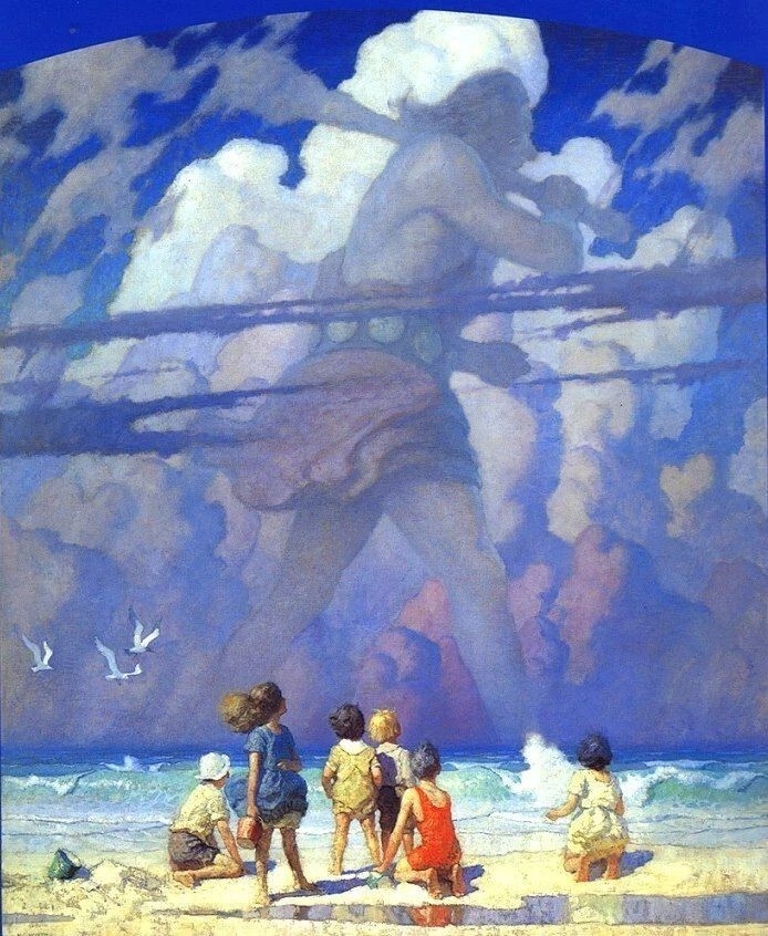 THE GIANT (In the clouds) - Newell Convers Wyeth VINTAGE poster print HOME DECOR