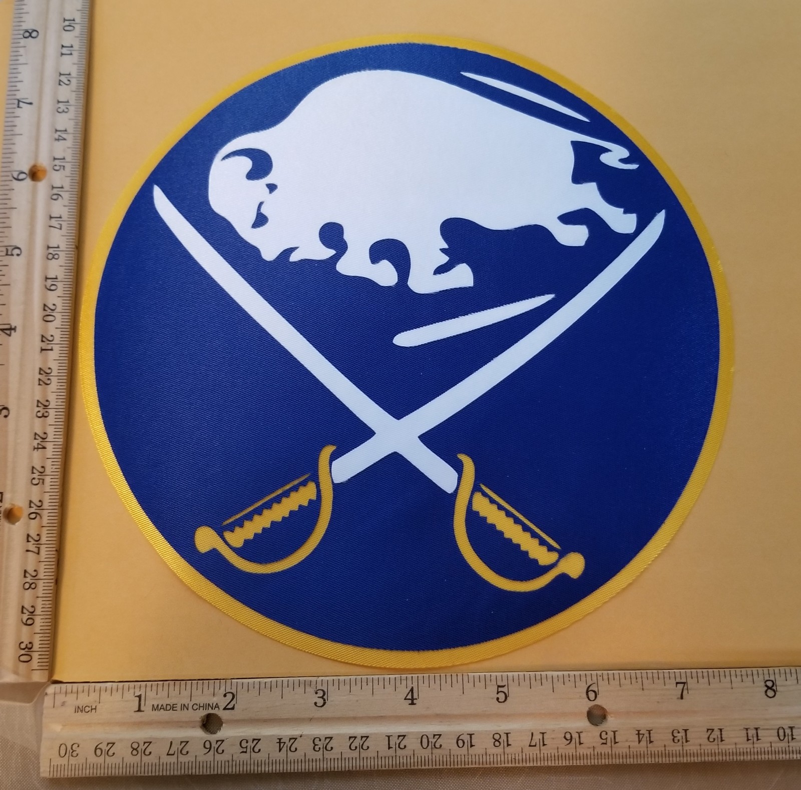 HUGE BUFFALO SABRES IRON-ON PATCH - 8"