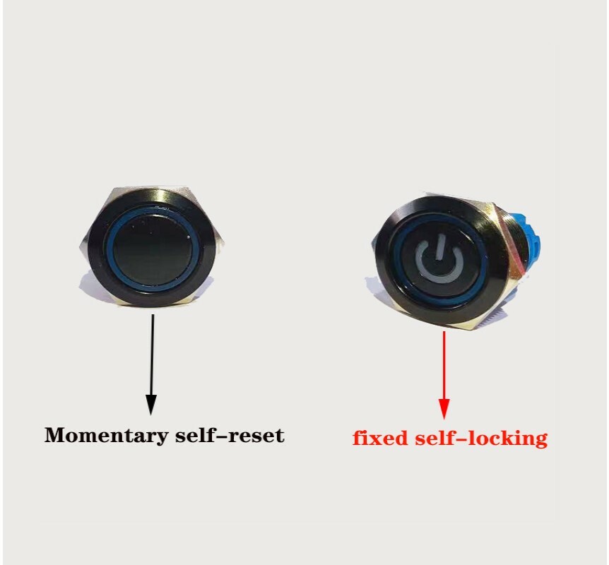 Metal Black Push Button Switch Momentary Latching Waterproof LED Light car Boat