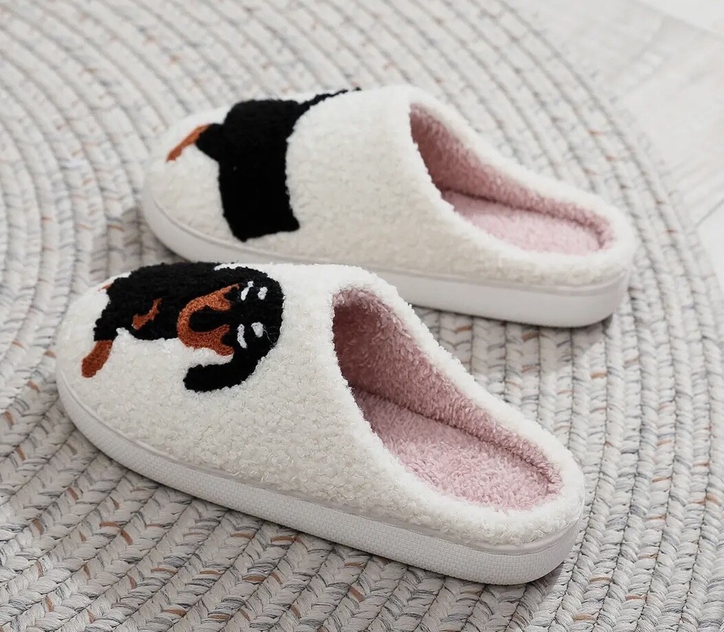 Dachshund Dog Women’s Memory Foam Cotton Blend Slippers Sizes 7-10 NEW IN PKG