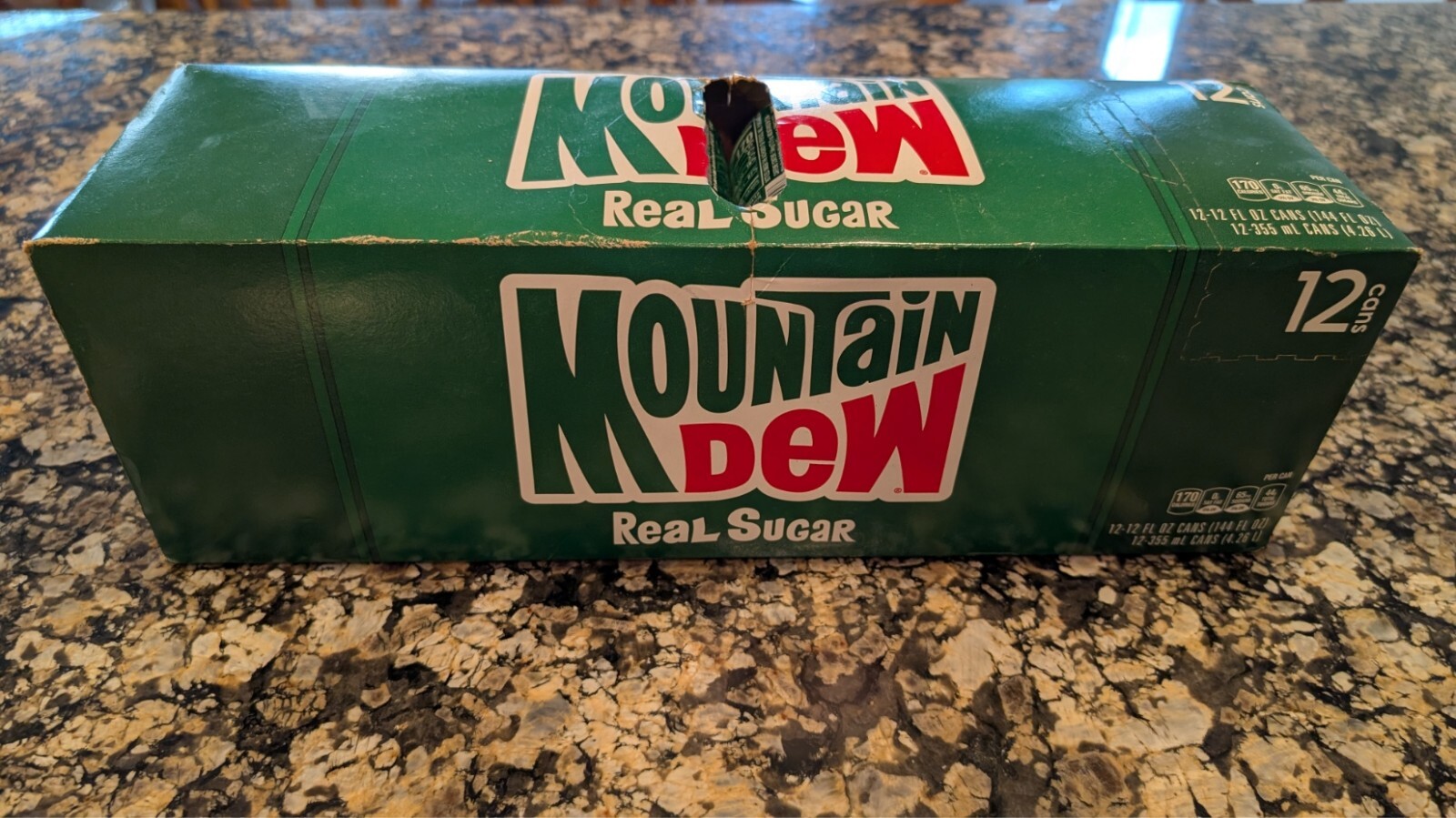 12 Pack Mountain Dew Real Sugar 12 Cans New Sealed Unopened Throwback