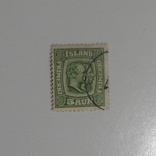 STAMPMART : ICELAND ISLAND 1920 DOUBLE KING 5 AUR USED STAMP