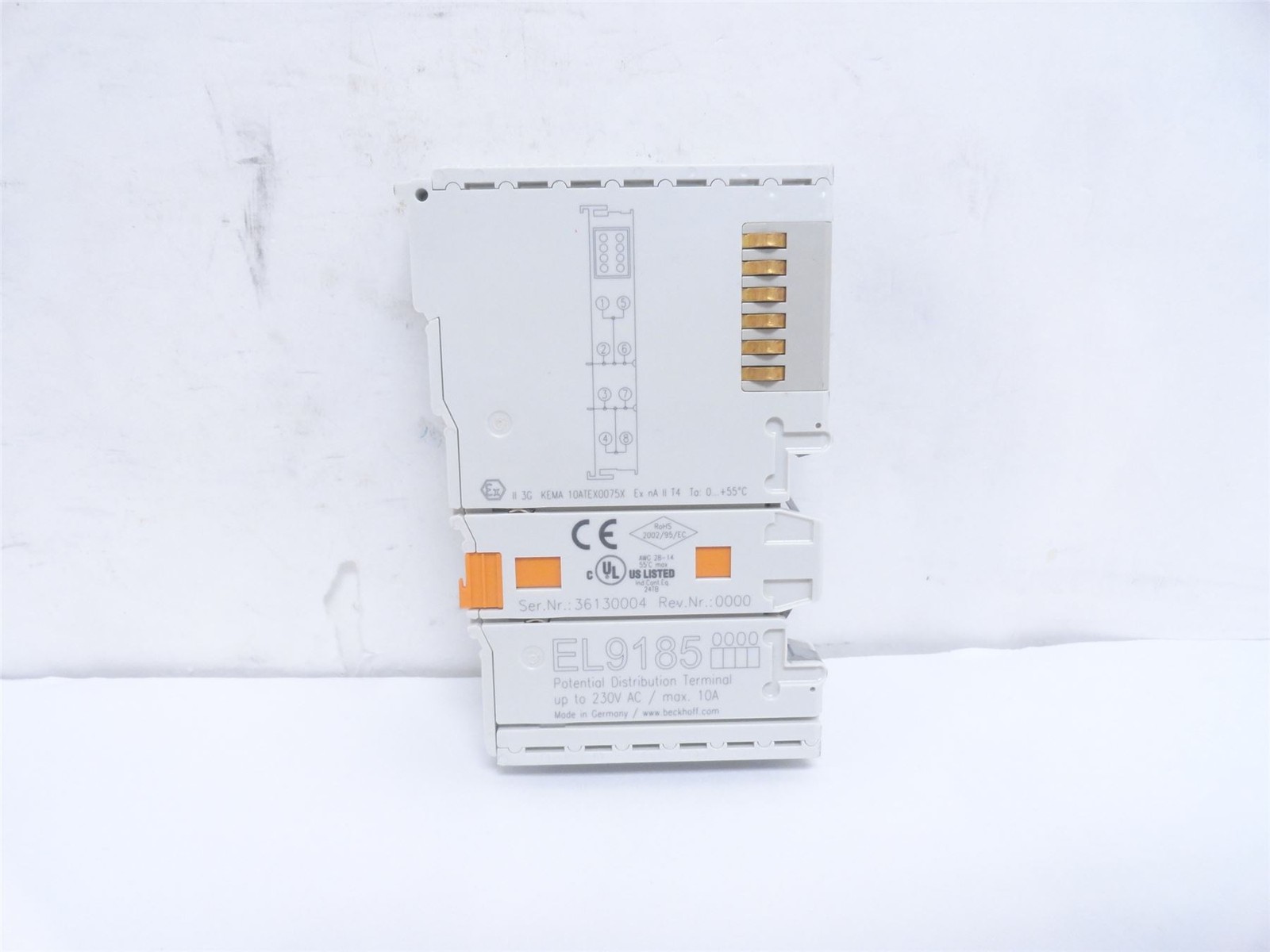 252052 New-No Box; Beckhoff EL9185 EtherCAT Terminal; 10A; 230VAC