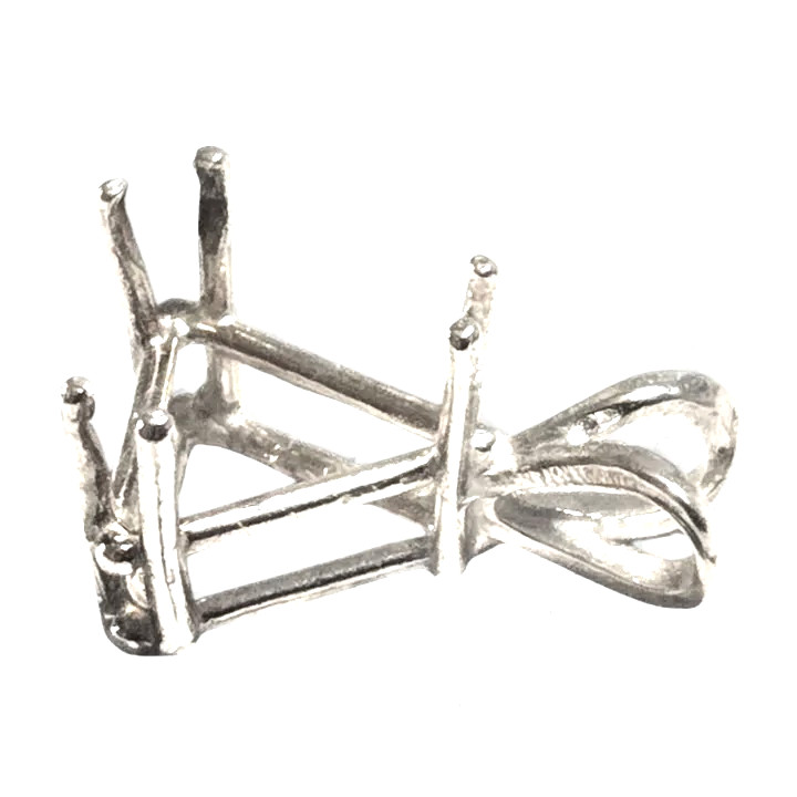6mm or 9mm Triangle (Trillion) Sterling Silver Pre-Notched Pendant Setting Mount