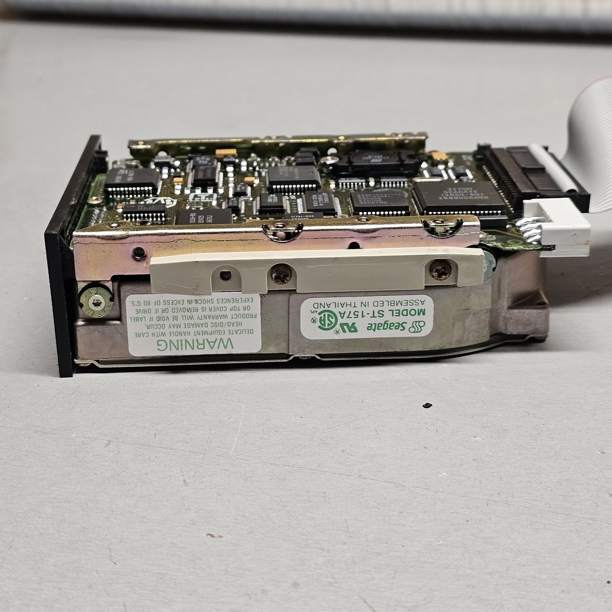 Seagate ST-157A 44MB IDE Hard Drive with ISA Controller Card & Cable (Untested)