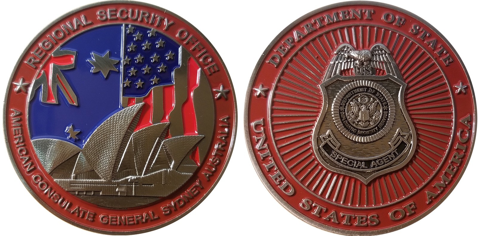 American Embassy Sydney Australia Diplomatic Security Challenge Coin  2" OC.. 70