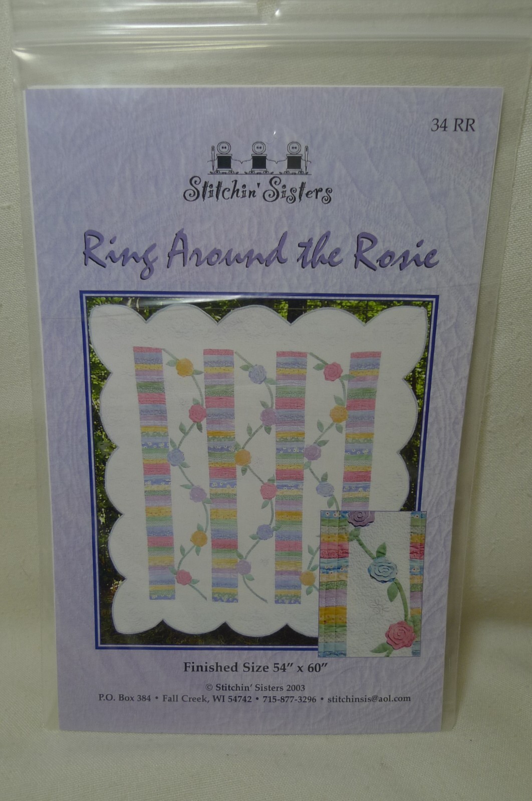 Stitchin' Sisters RING AROUND THE ROSIE Quilt Pattern 34RR 54"x60" New/uncut