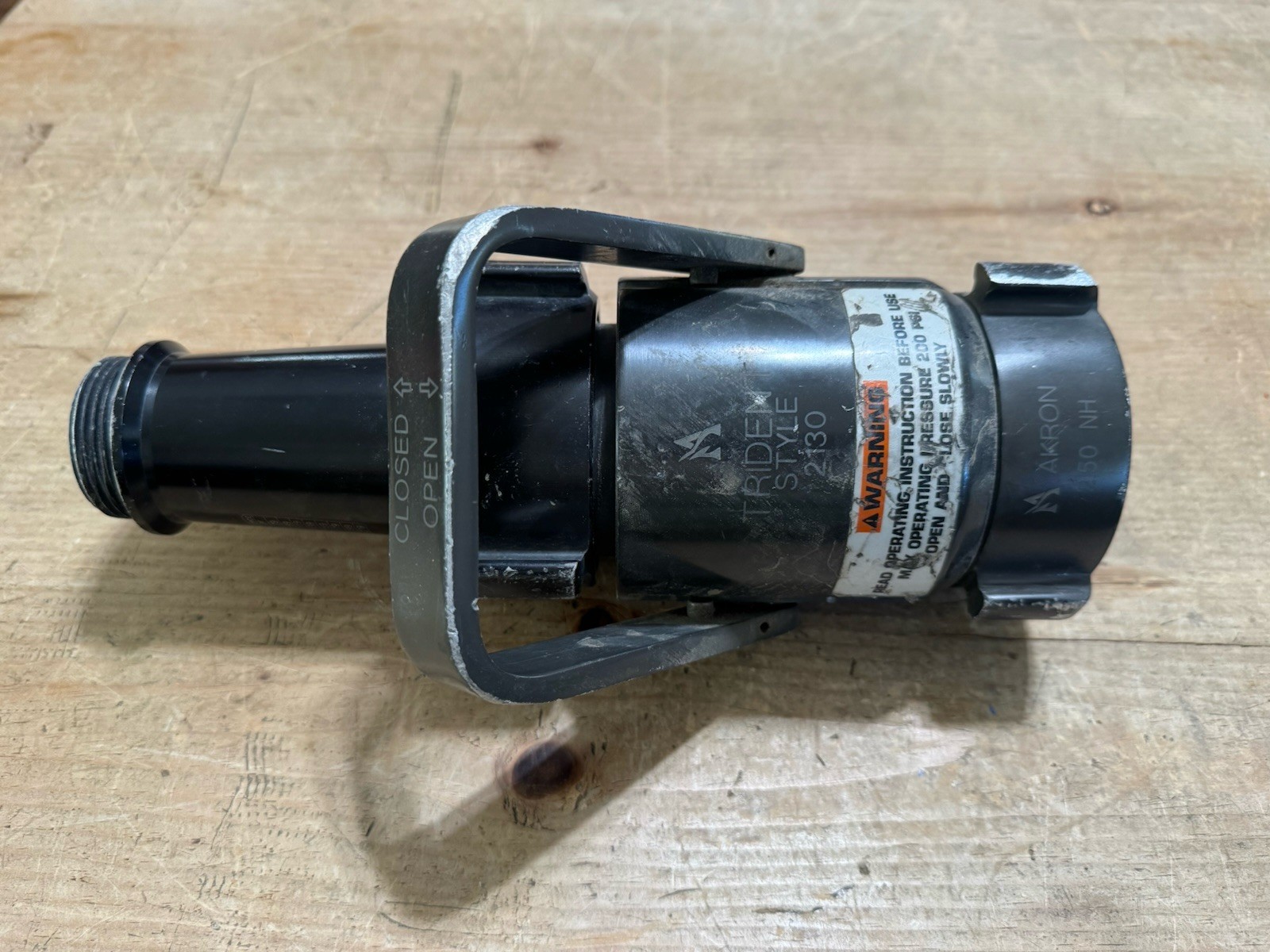 Fire Fighting Akron Trident Shut Off Ball Valve 2.5 NH with 1-1/8” Tip Nozzle N