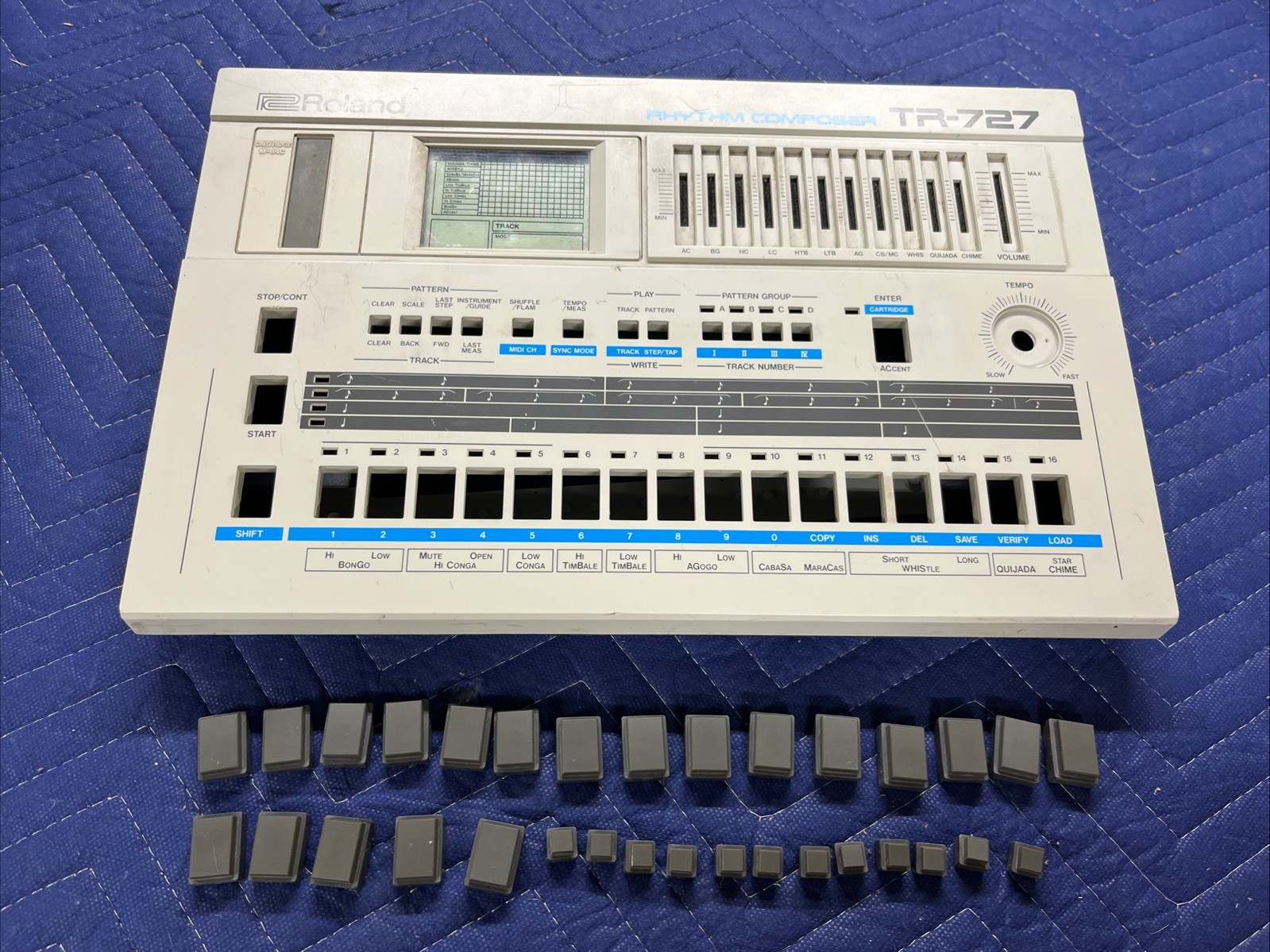 Roland TR-727 Latin Rhythm Composer 1980s - Grey PLASTIC CASE ONLY PARTS ONLY