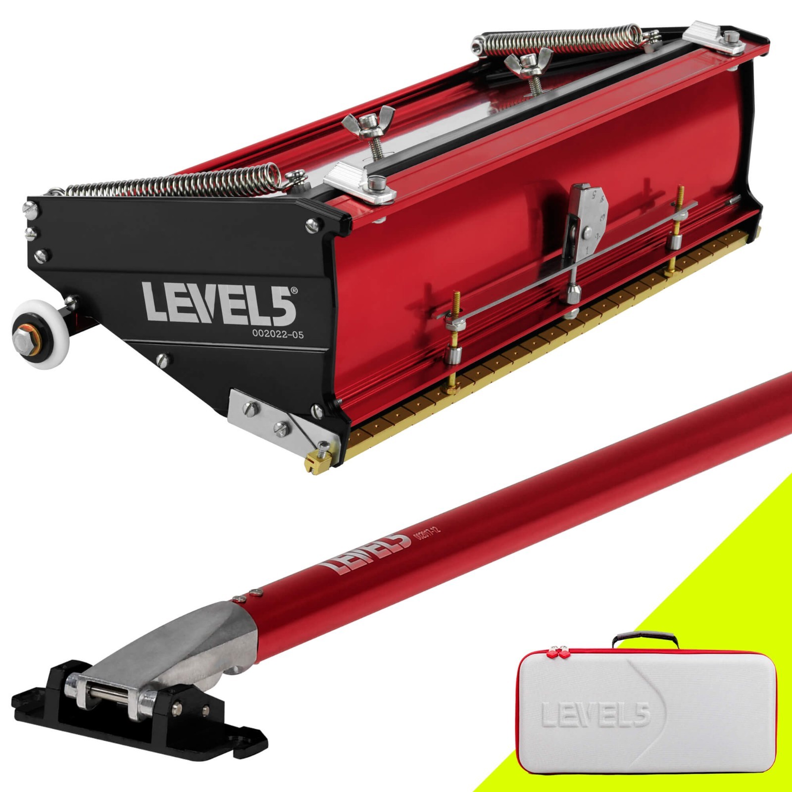 LEVEL5 Drywall Tools 12" Flat Finishing Box w/ 40"-62" Extension Handle | 4-574