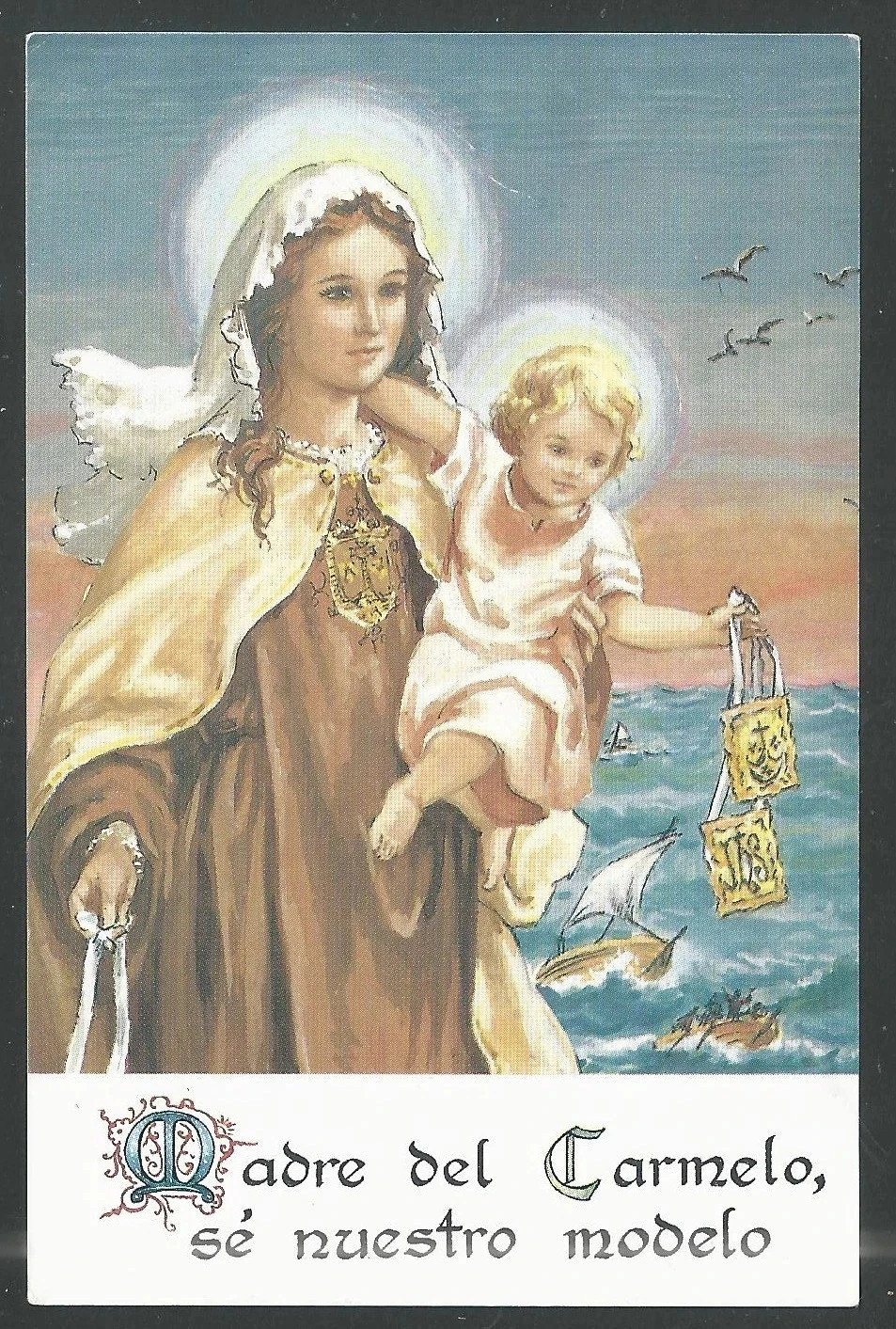 Holy card de la Virgin del Carmen santino image pieuses estampa