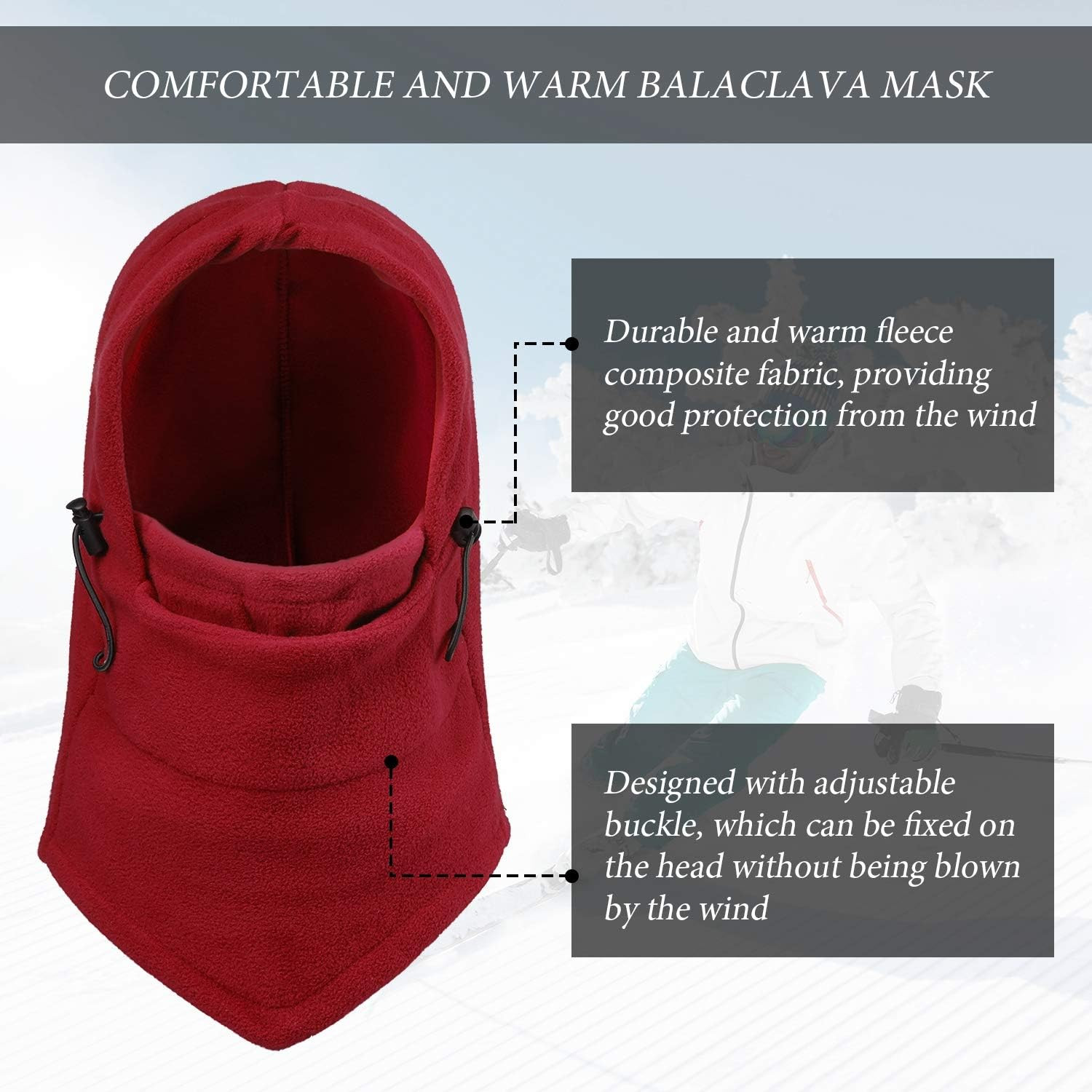 3 Pack Winter Fleece Balaclava Ski Mask Thermal Full Face Cover Men Women