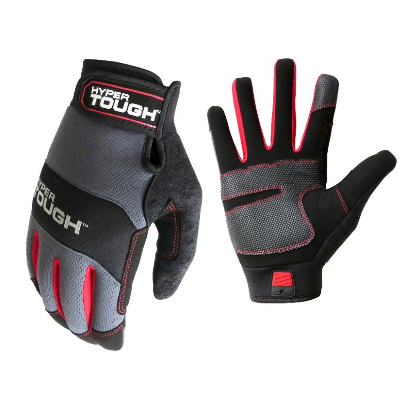 Hyper Tough High Dexterity Purpose Work Glove,Synthetic Leather Palm,Medium