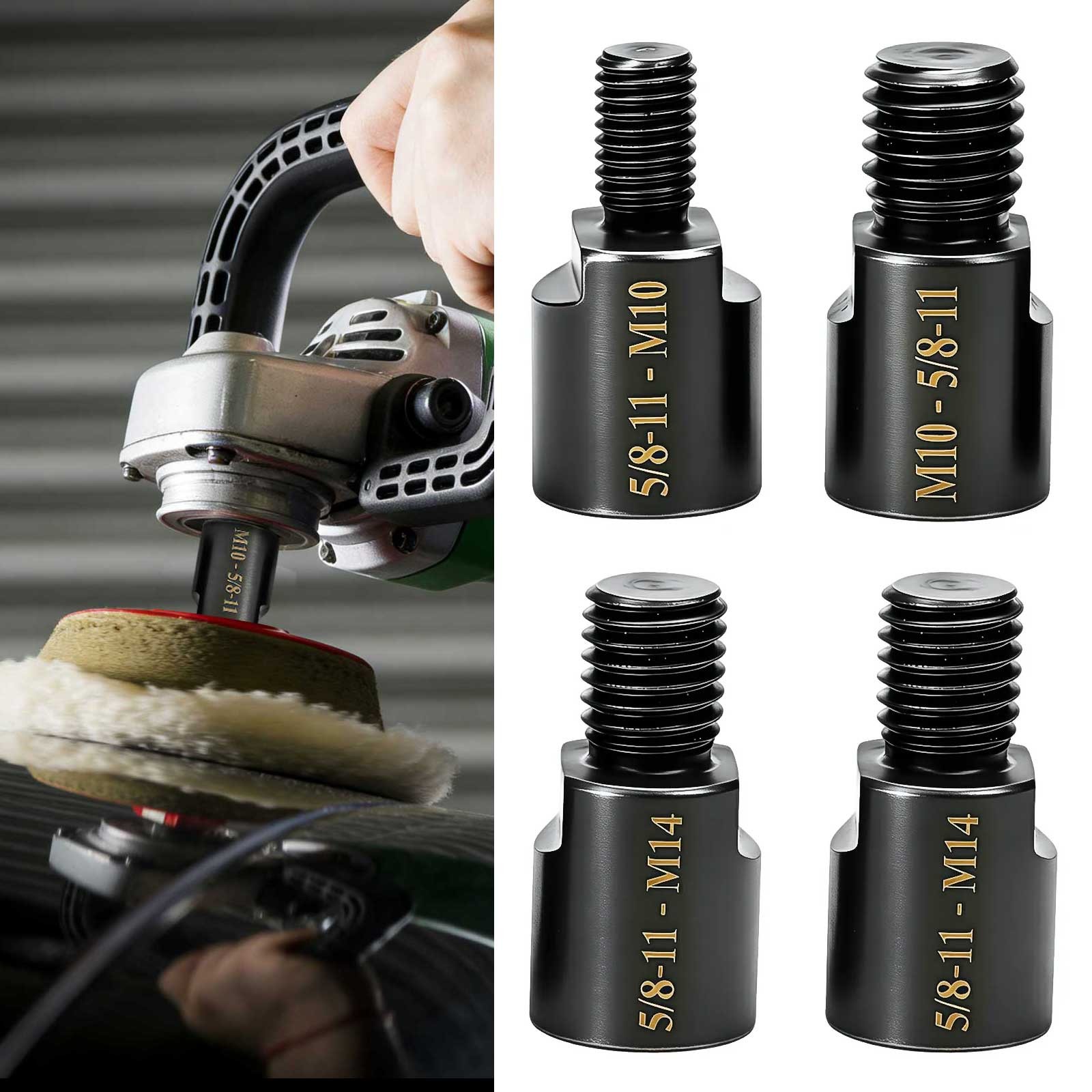 4X Steel Converter Adapter 5/8inch-11 Female to M10 M14 Male Angle Grinder Tool