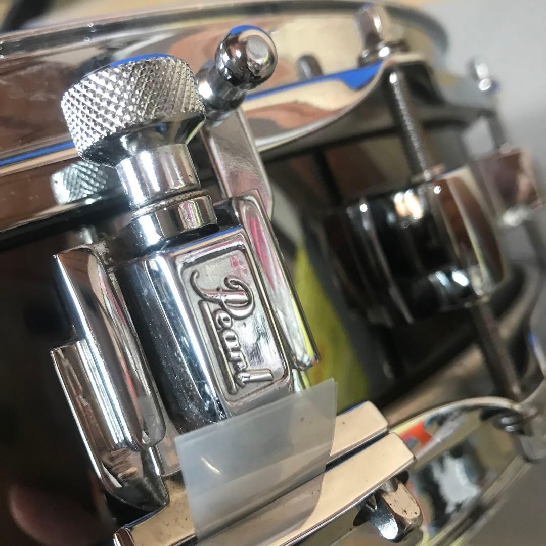 Pearl Steel Shell Remo Wetherking Snare Drum with Sticker, As-Is, for Parts
