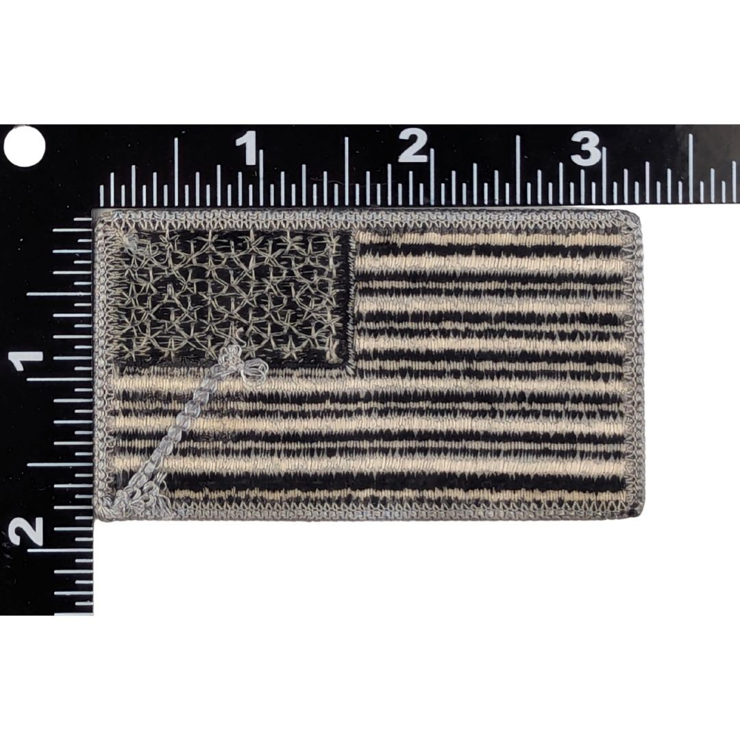 Reverse American Flag Patch - Subdued Black and Grey - Sew-On Tactical Patch