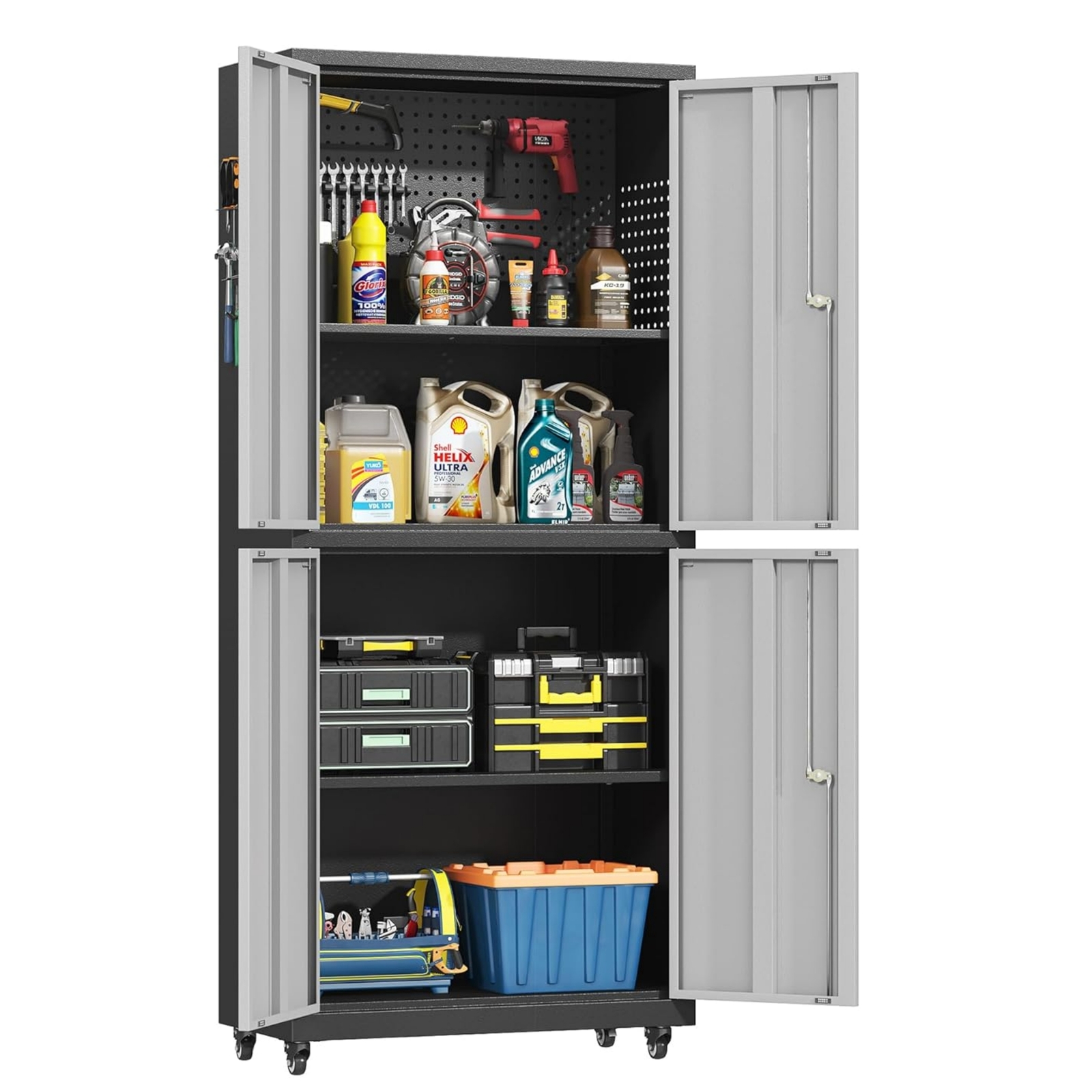 8 Pcs Garage Storage System Workshop Set Garage Cabinets for Tool Organization