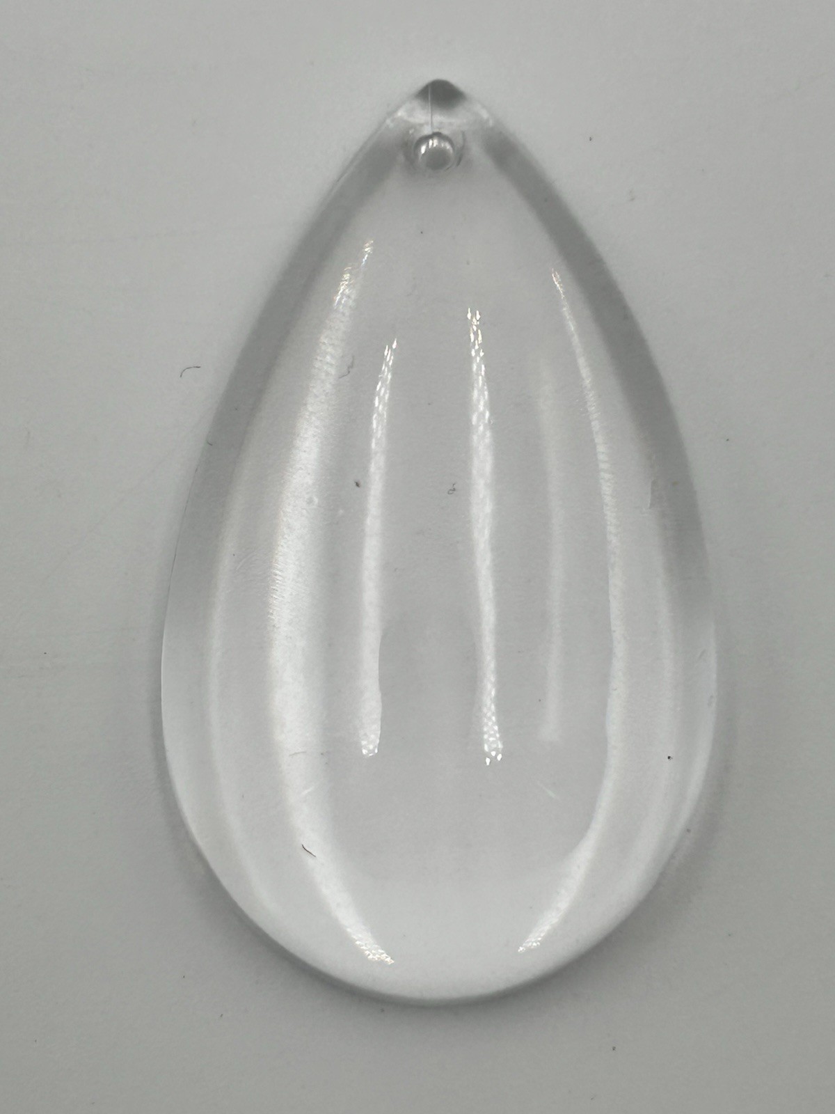Smooth Clear Glass Half Pear Teardrop Chandelier Drops 2" x 1-1/8"
