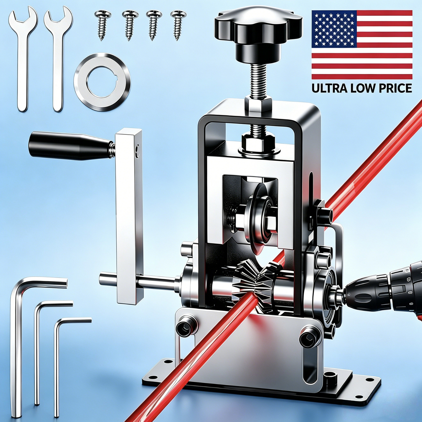 Manual Wire Stripping Machine Portable Cable Stripper 2mm to 25mm Hand Crank US