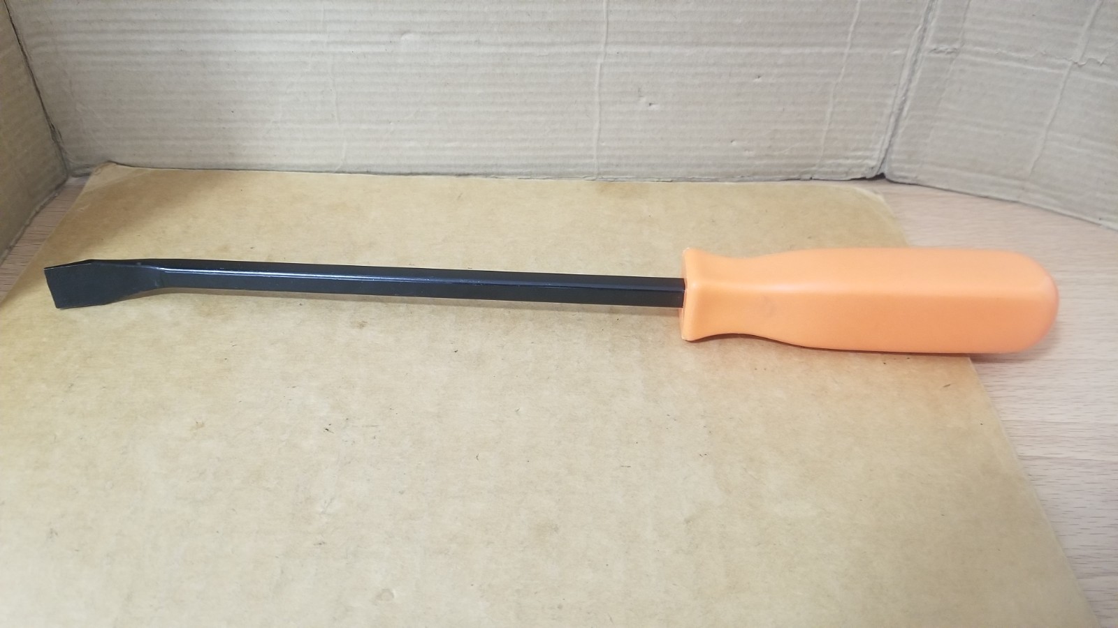 12" Curved Blade Orange Screwdriver Handle Pry Bar Tool , VGC