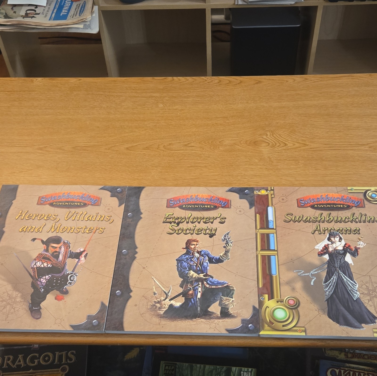 AEG Swashbuckling Adventures RPG Lot: Heroes/Villains/Monsters, Arcana + Society