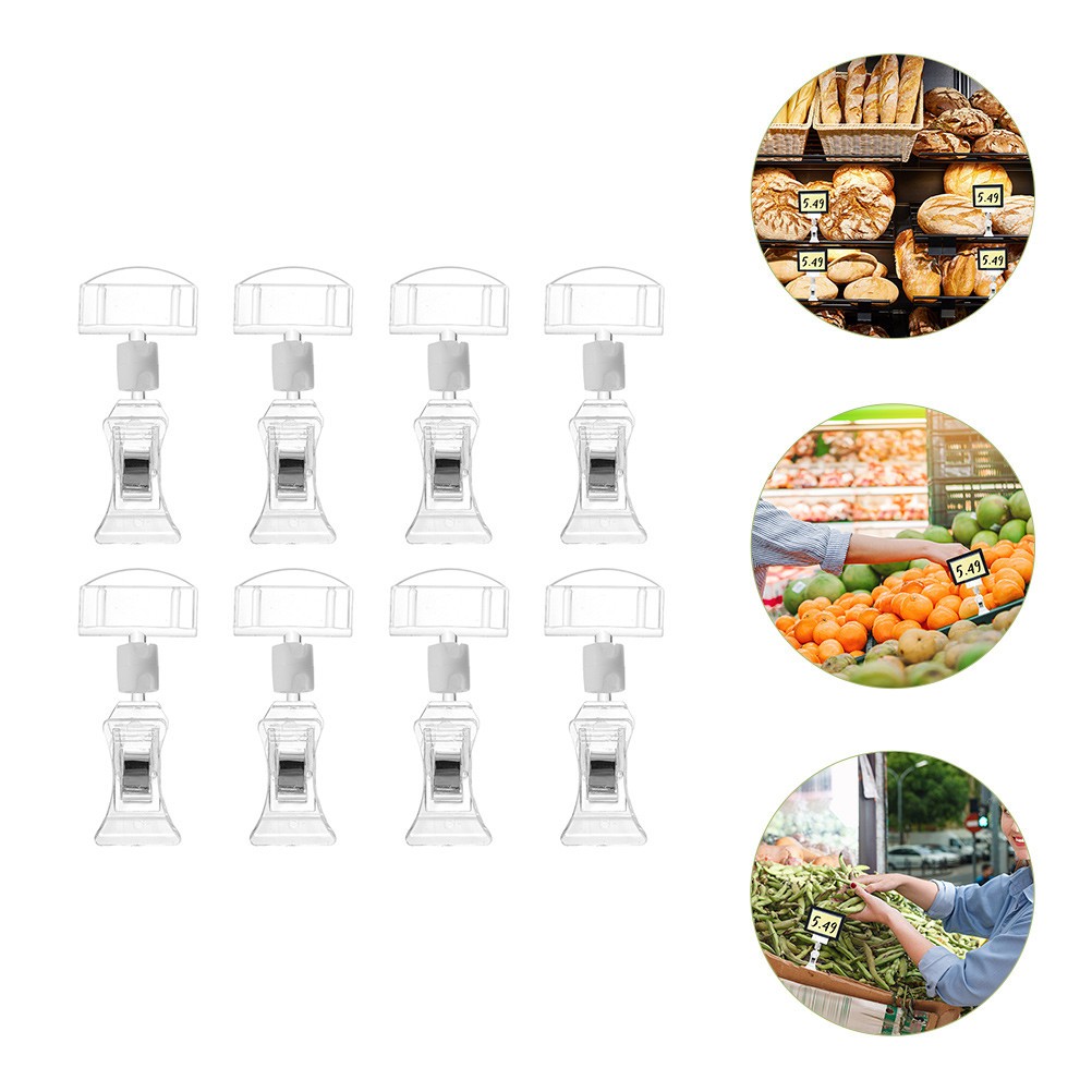 8 Pcs Display Clip Accessories for Retail Merchandise Sign Tag Holder Clips