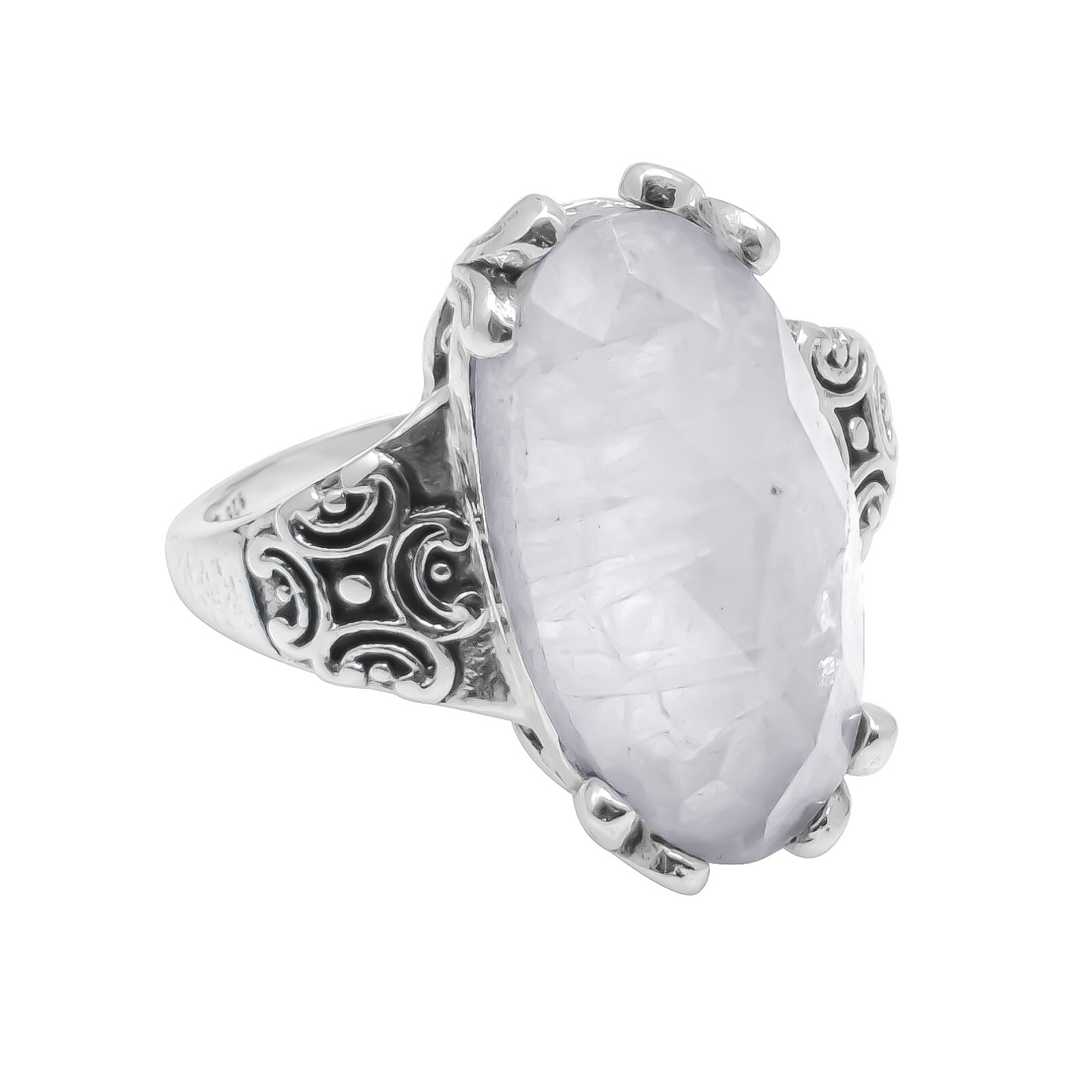 Rainbow Moonstone Ring Solid 925 Sterling Silver Unique Gift Idea For Her Mom