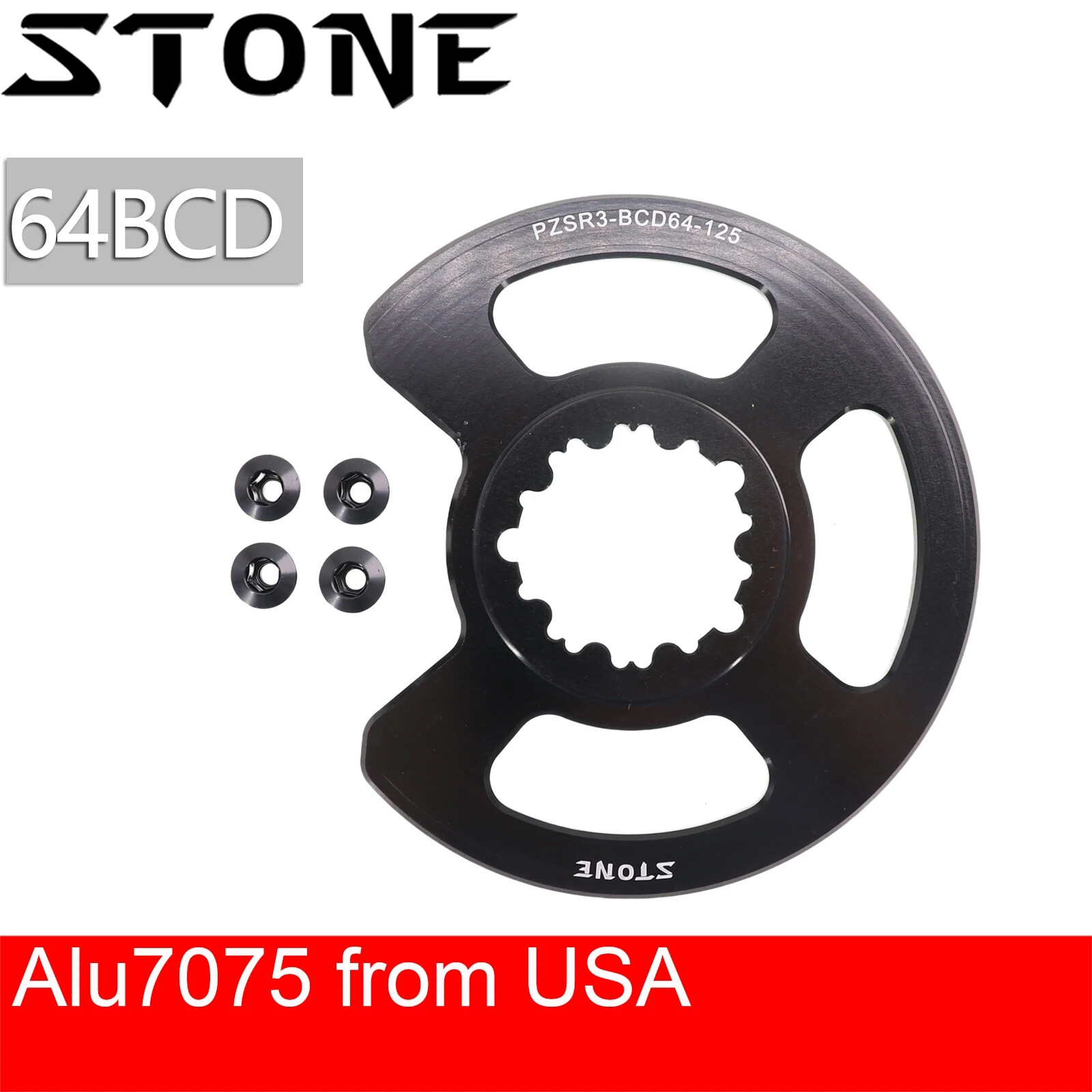 Stone Chainring Adapter Spider with Guard To 64BCD for Sram Direct Mount BMX