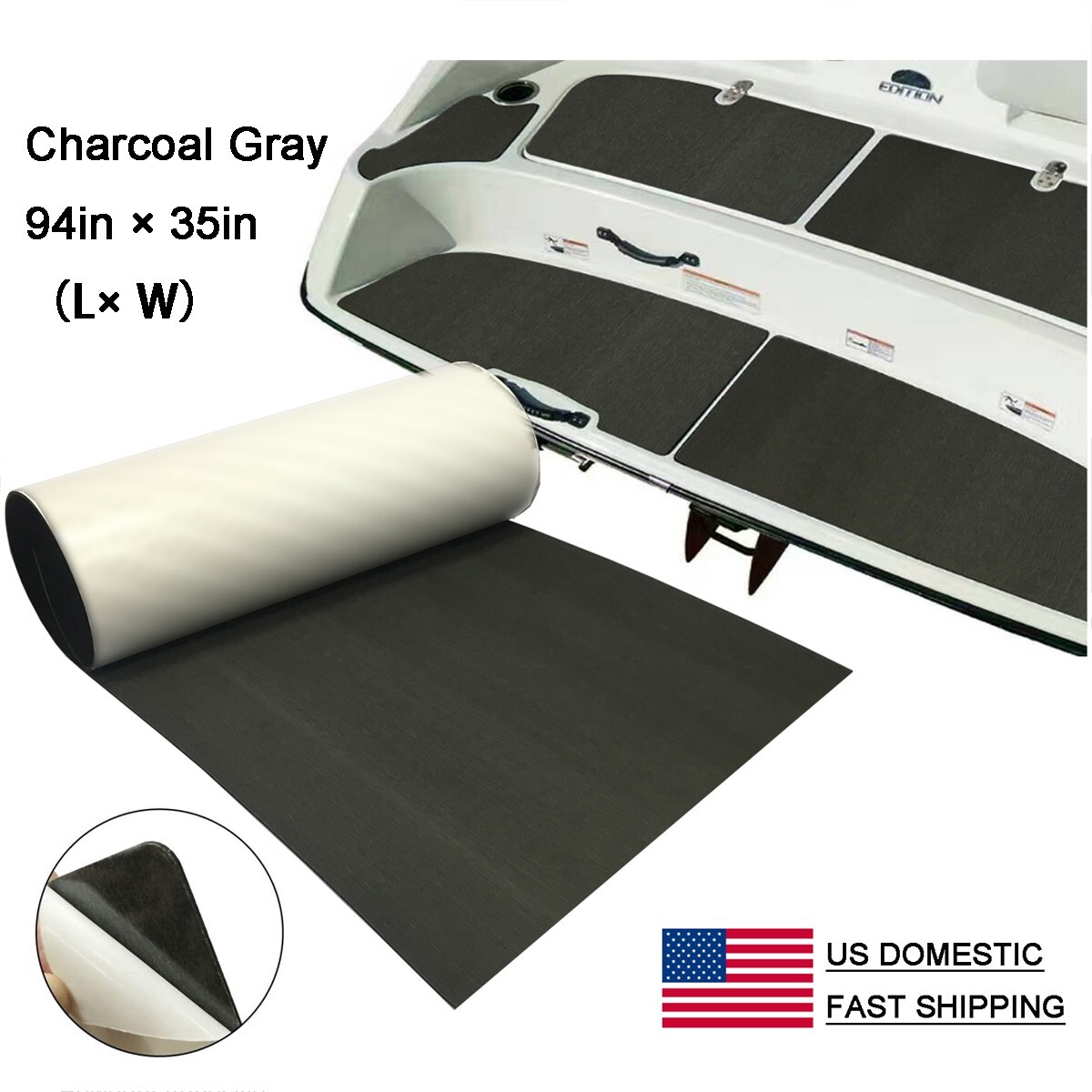 Charcoal Gray EVA Foam Boat Flooring Sheet| Marine Grade Deck Mat