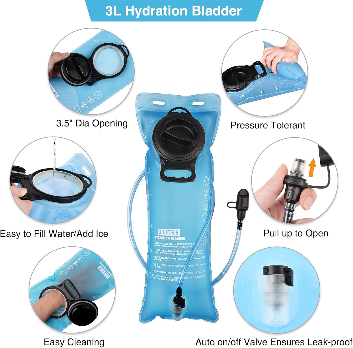 Hydration Backpack with 3L TPU Water Bladder, Tactical Molle Water Backpack NEW