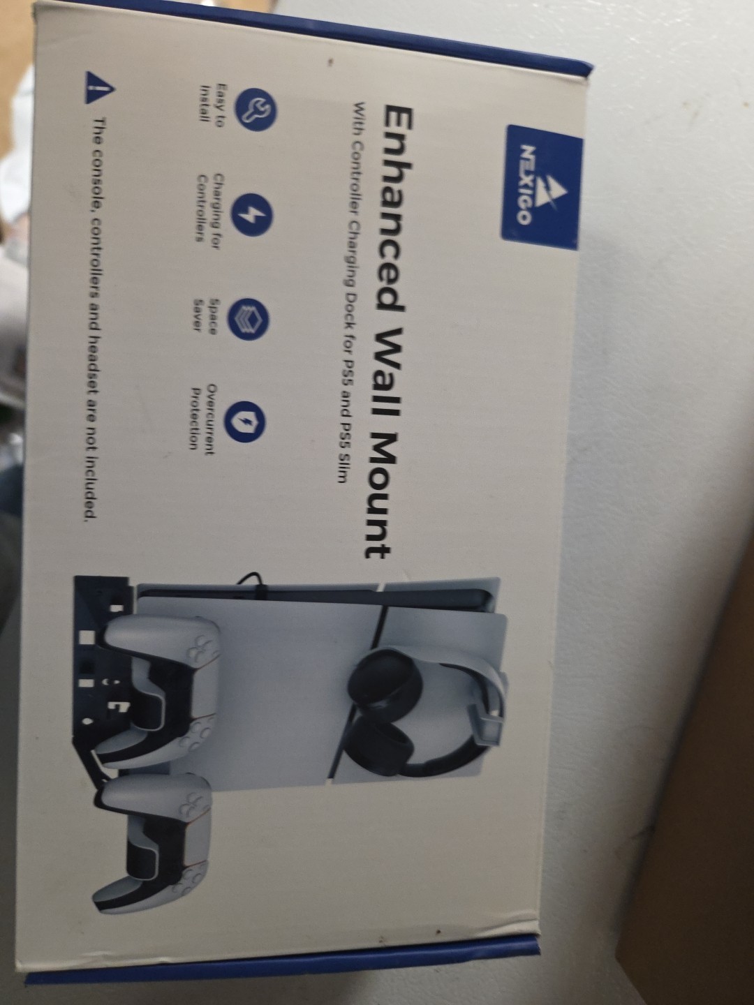 NexiGo Wall Mount Kit with Charging Station for PS5 and PS5 Slim